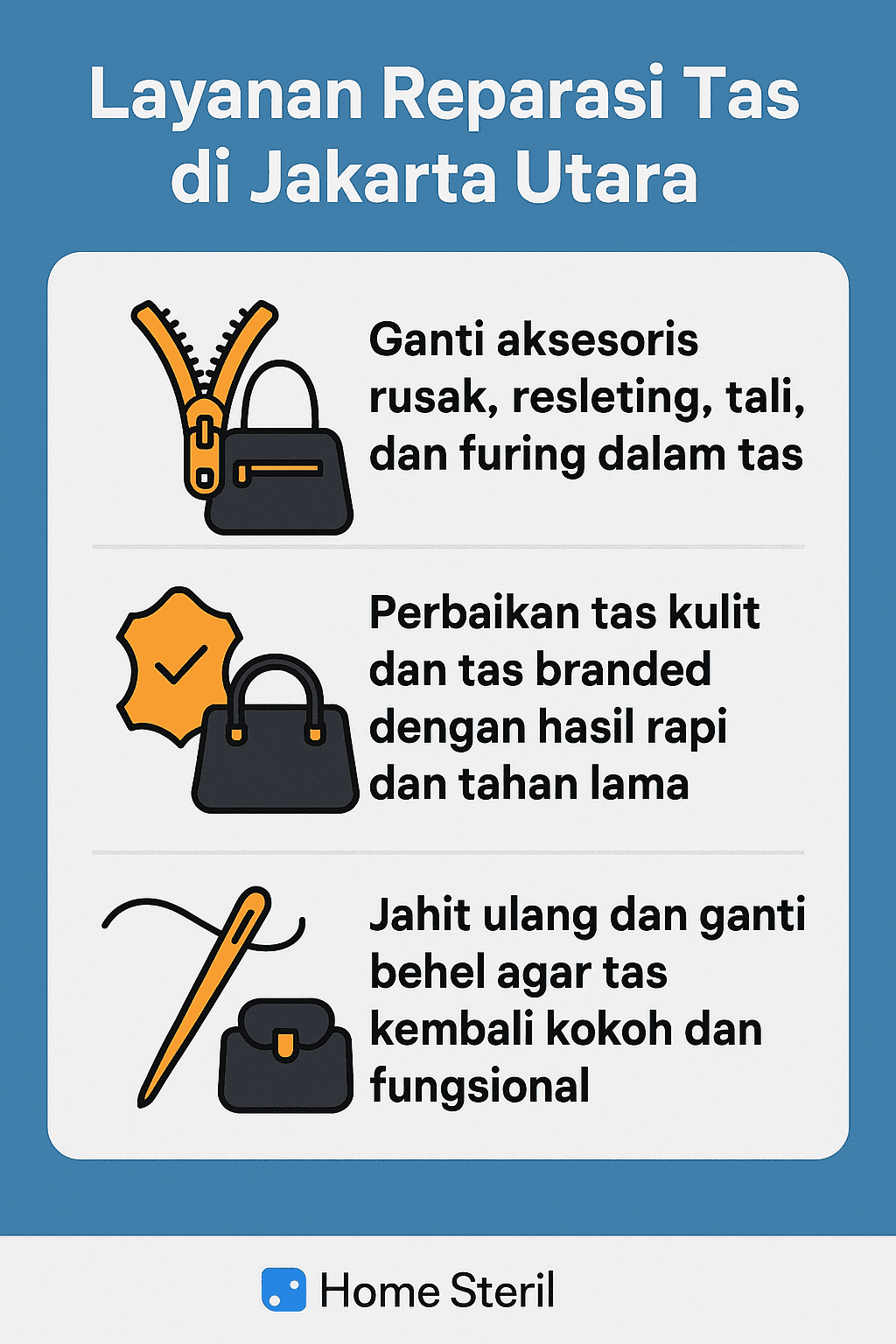 Infografik: Layanan Reparasi Tas di Jakarta Utara