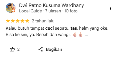 Review Pelanggan Laundry Tas di Sneakershoot