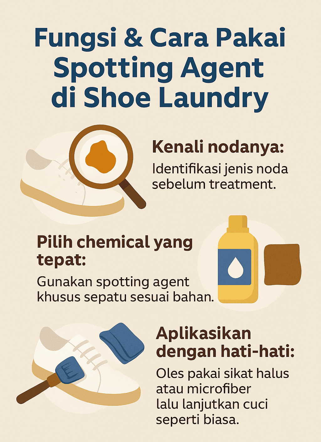 Infografik: Fungsi dan Cara Pakai Spotting Agent di Shoe Laundry