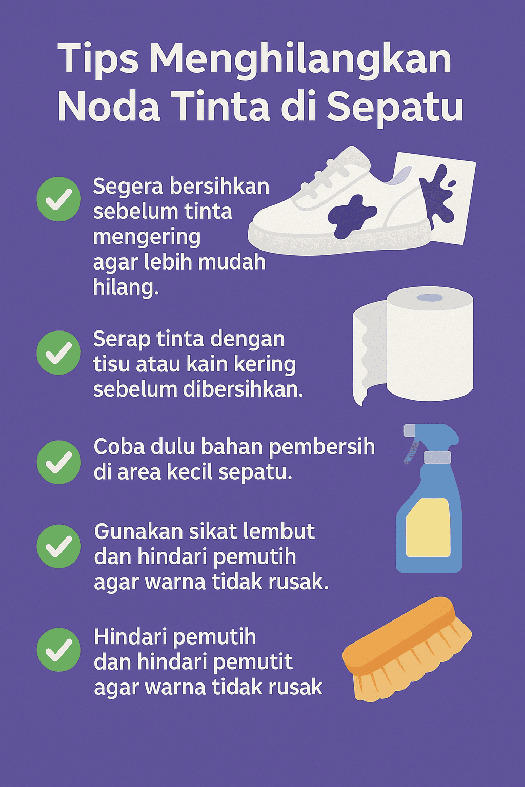 Tips Menghilangkan Noda Tinta di Sepatu