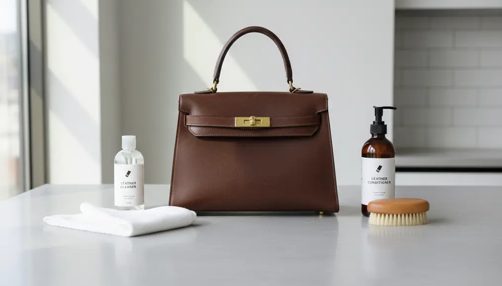 Persiapan Sebelum Membersihkan Tas Kulit Berwarna Gelap