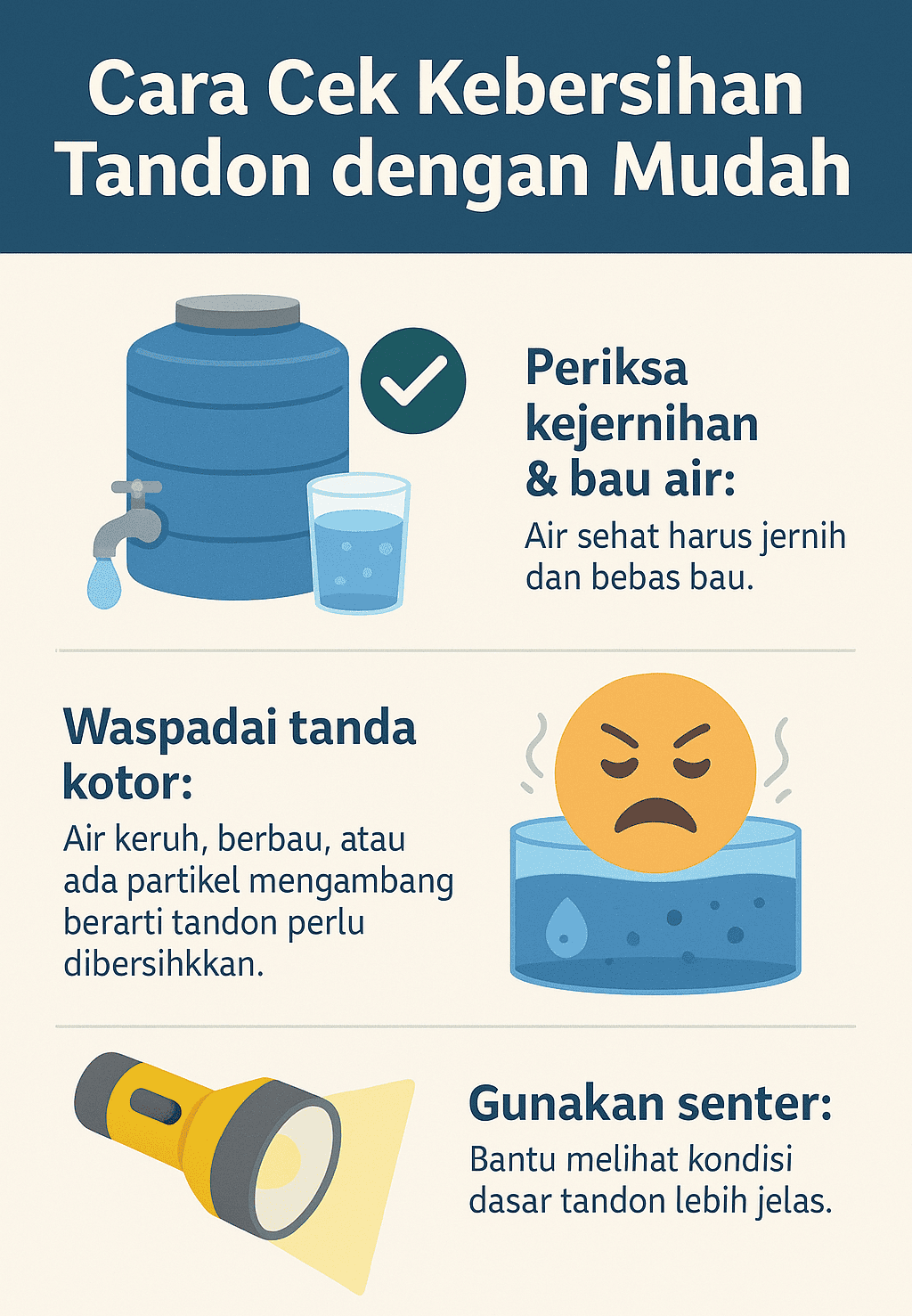 Infografik: Cara Cek Kebersihan Tandon dengan Mudah