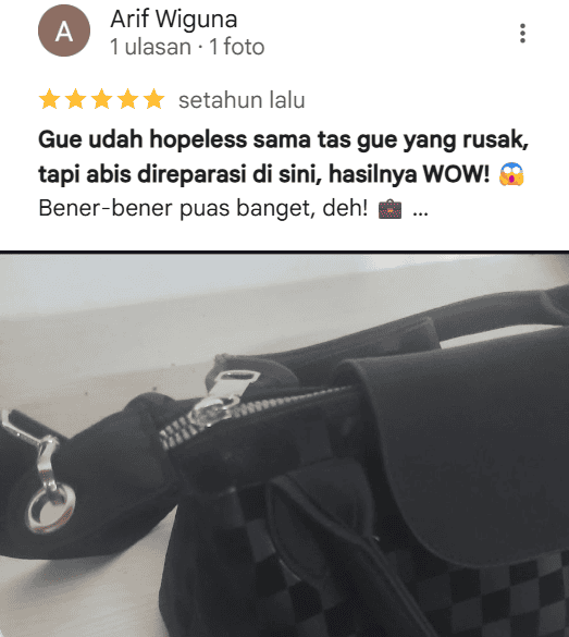 Review Pengguna Jasa Reparasi Tas di Sneakershoot