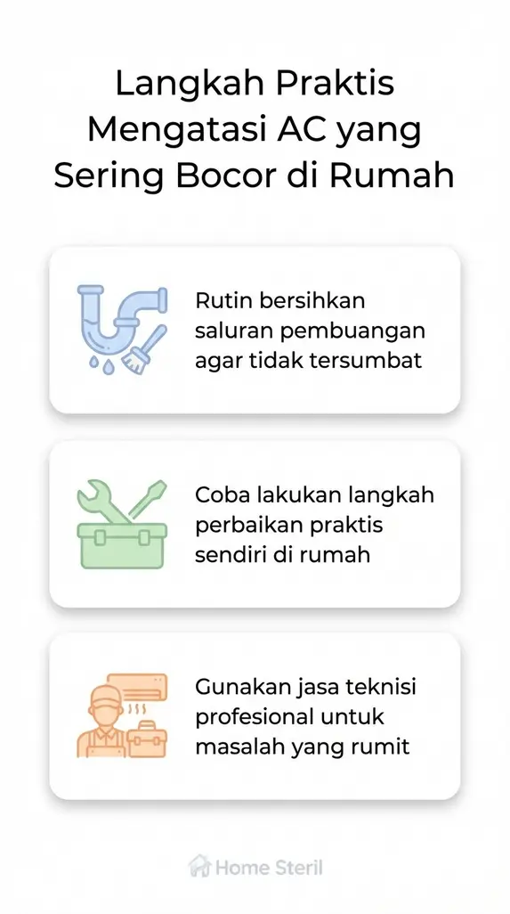 Langkah Praktis Mengatasi AC yang Sering Bocor di Rumah