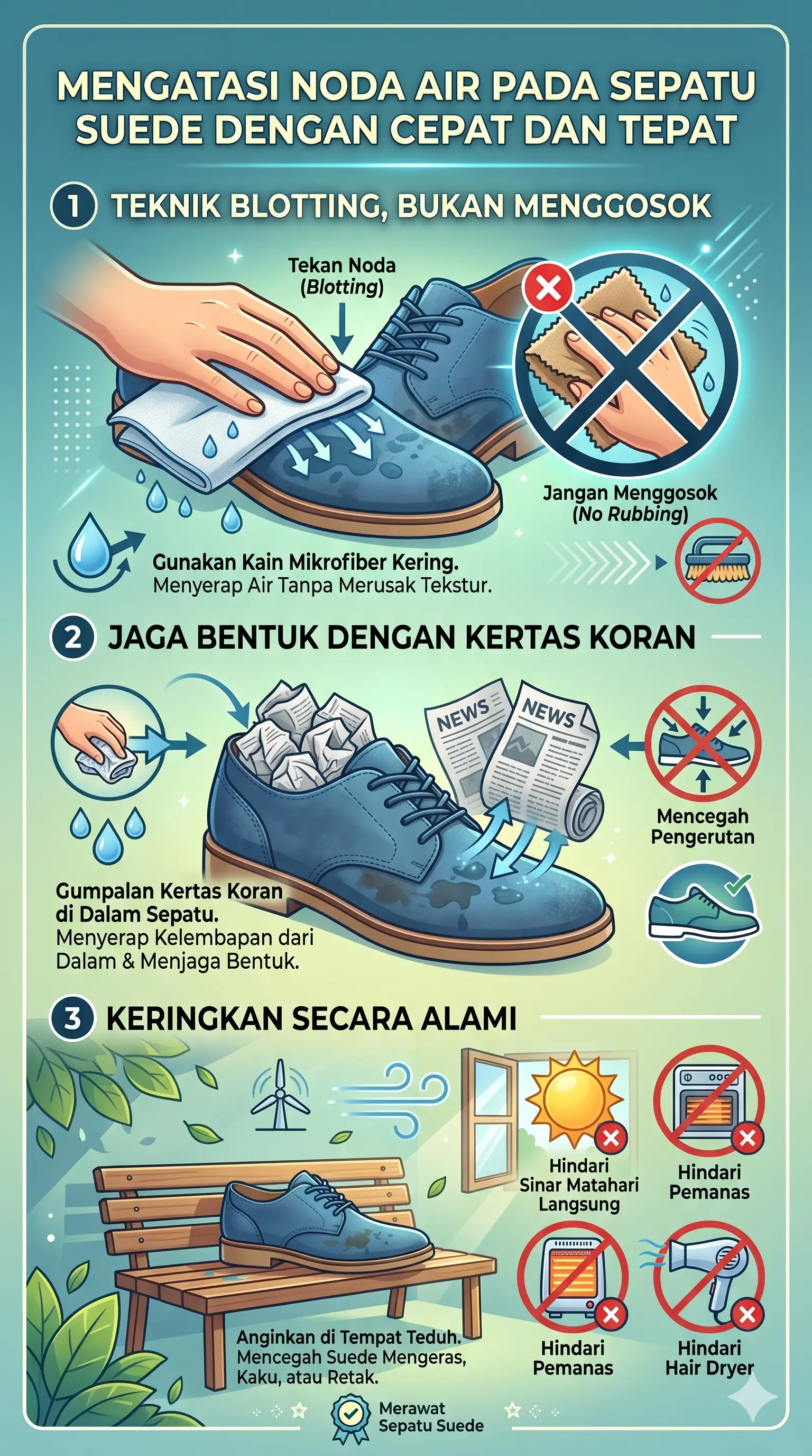 Mengatasi Noda Air pada Sepatu Suede dengan Cepat dan Tepat