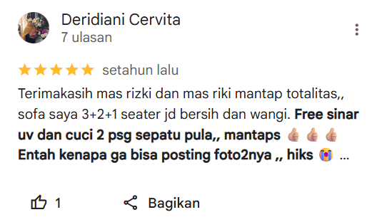 Testimoni Pelanggan Laundry Sepatu Home Steril