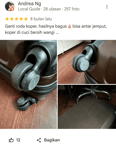 Review Pelanggan Jasa Reparasi Koper