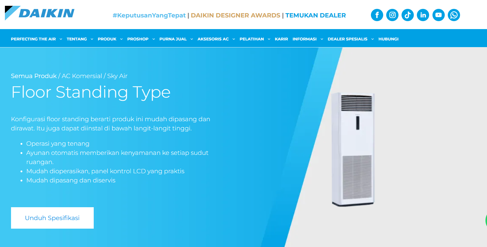 1. Daikin (Seri SkyAir - Inverter)