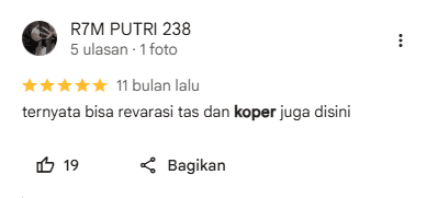 Testimoni Pelanggan Service Koper di Sneakershoot.id