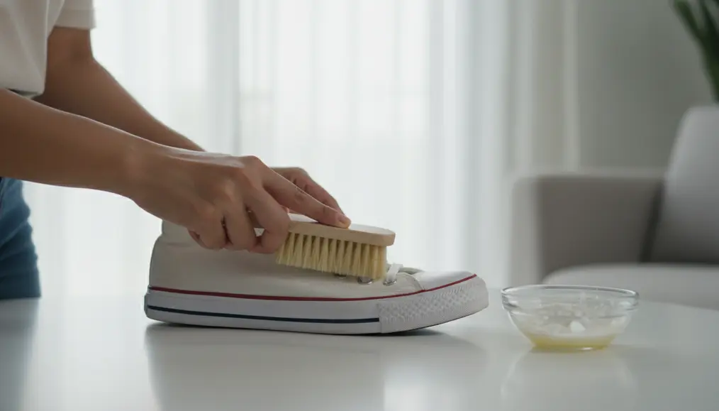 Kombinasi Baking Soda dan Cuka Putih untuk Noda Menahun Pada Sepatu Putih