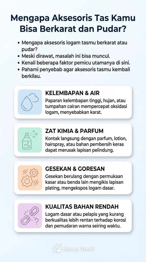 Mengapa Aksesoris Tas Kamu Bisa Berkarat dan Pudar?