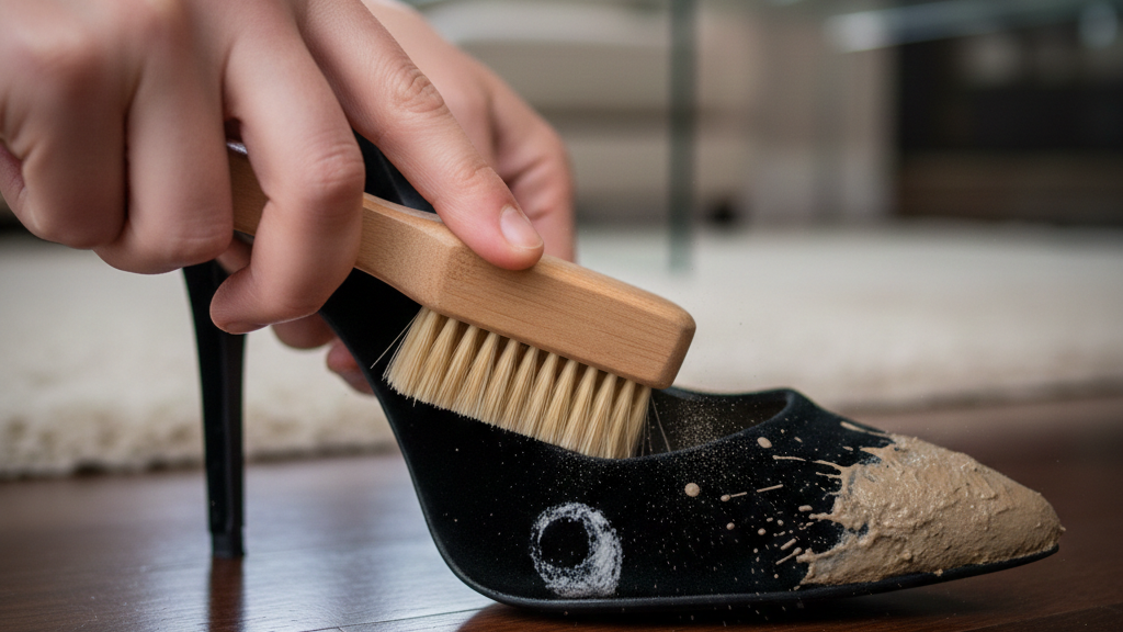 Bilas dan Bersihkan Residu Tanpa Merusak Serat Sepatu Beludru