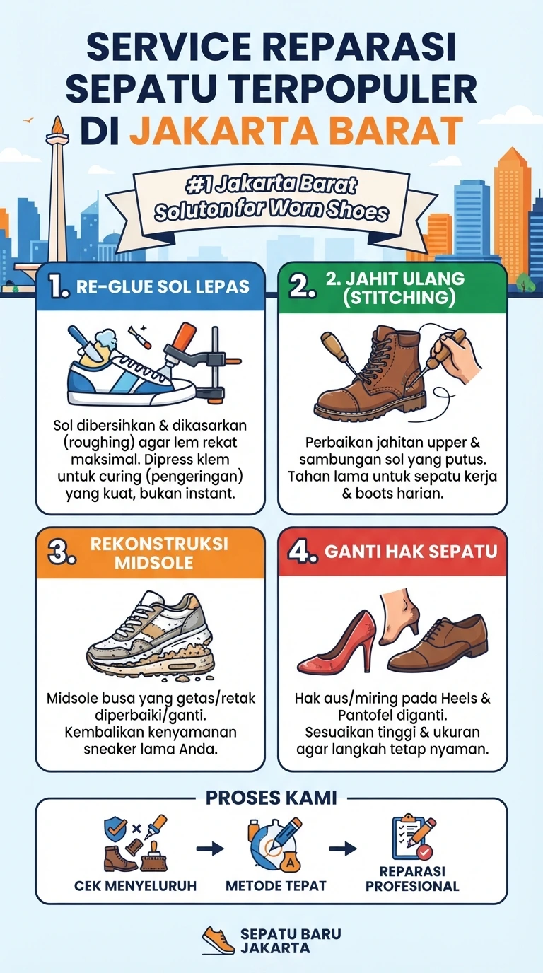 Infografik : Service Reparasi Sepatu Terpopuler di Jakarta Barat