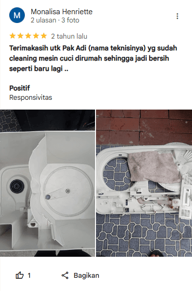 Review Pelanggan Jasa kuras mesin cuci di home-steril.com