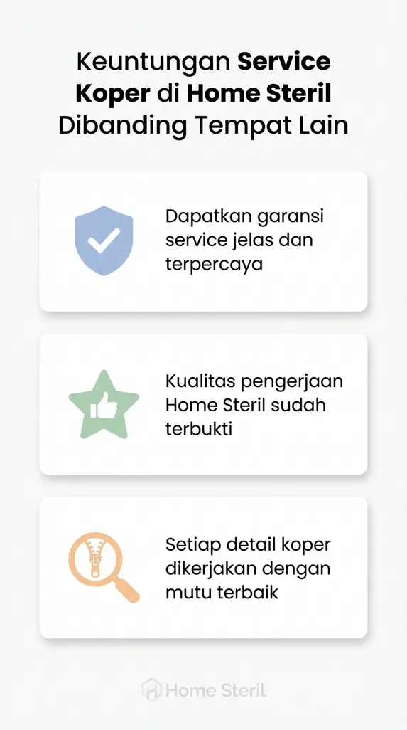 Keuntungan Service Koper di Home Steril Dibanding Tempat Lain