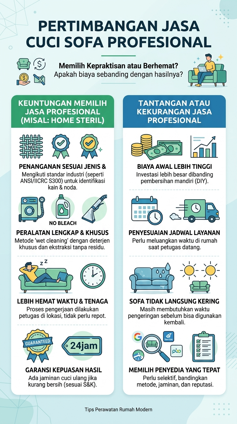Infografik : Pertimbangan Jasa Cuci Sofa Profesional