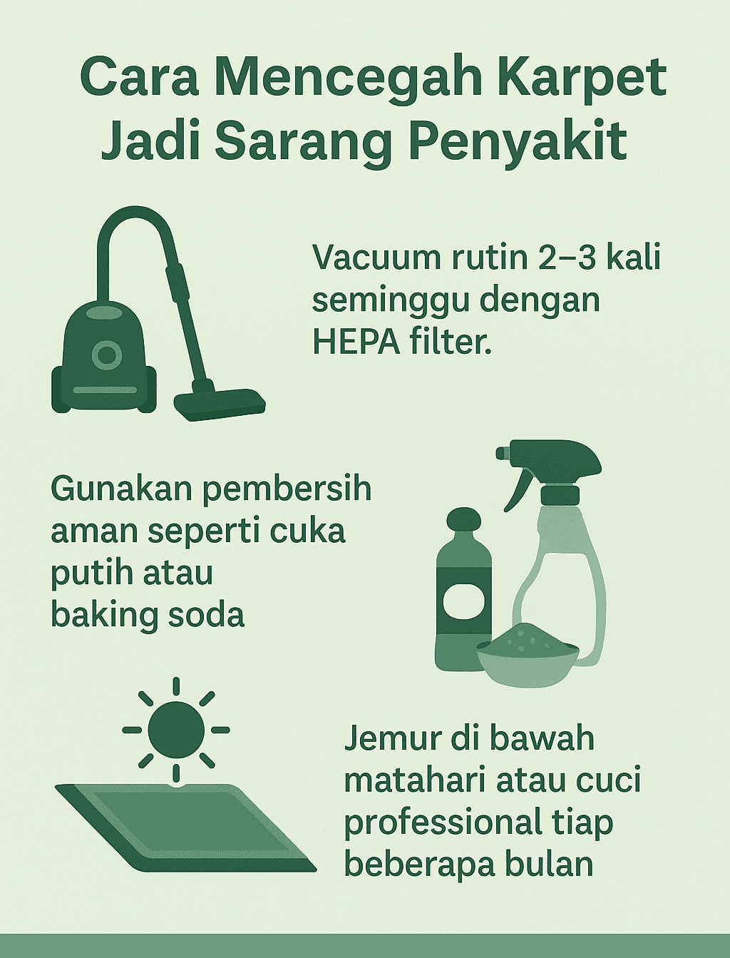 Infografik: Cara Mencegah Karpet Jadi Sarang Penyakit