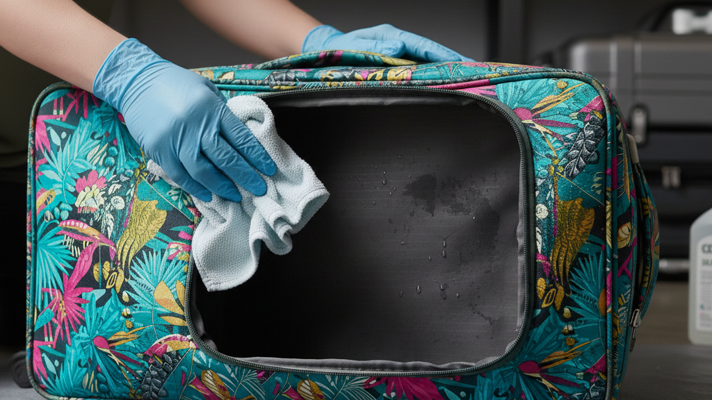 Mengeringkan Bagian Dalam koper dengan Benar