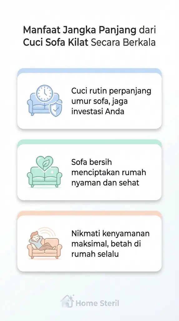 Manfaat Jangka Panjang dari Cuci Sofa Kilat Secara Berkala