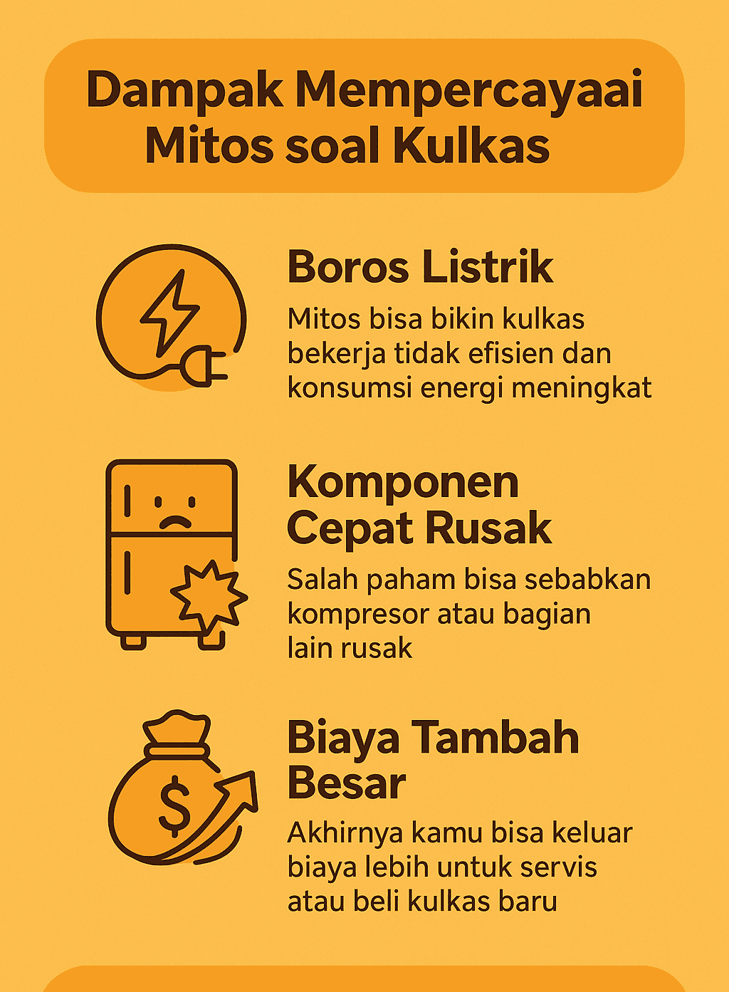 Infografik: Dampak Mempercayai Mitos Soal Kulkas
