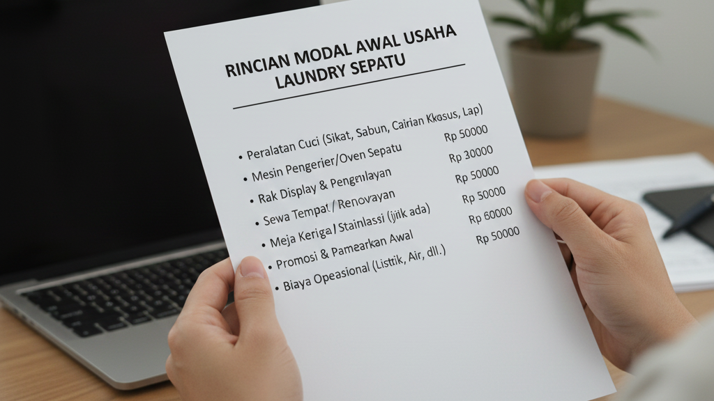 Rincian Modal Awal Usaha Laundry Sepatu Skala Rumahan