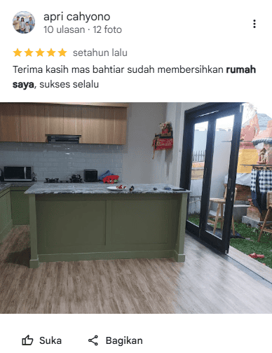 Testimoni Pelanggan Booking Jasa Bersih Bersih Home Steril