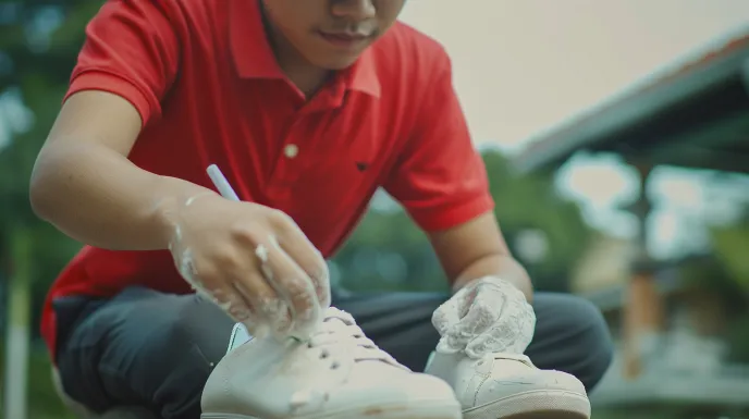 Uji Ekstrem Shoe Cleaning Kit Sneakershoot: Membersihkan Noda Saus di Sneakers Putih