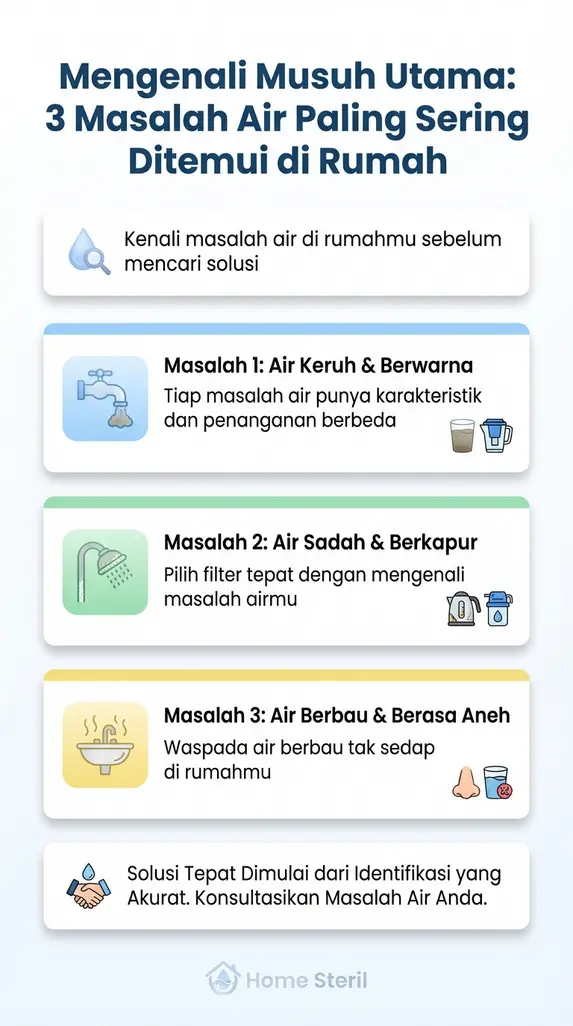 Mengenali Musuh Utama: 3 Masalah Air Paling Sering Ditemui di Rumah