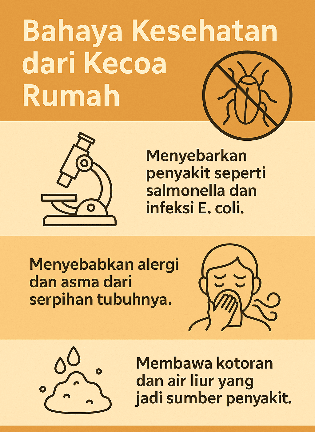 Infografik: Bahaya Kesehatan dari Kecoa Rumah