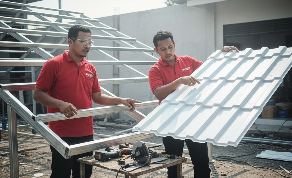 Material Kanopi: Baja Ringan vs Alderon