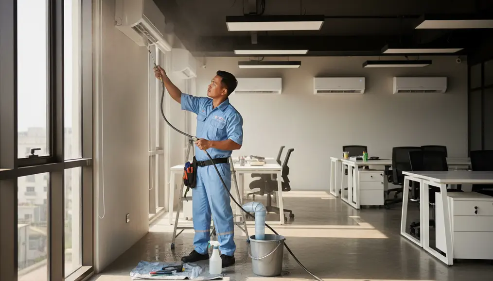 Proses dan Manfaat Menyeluruh dari Layanan Cuci AC Kantor Skala Besar