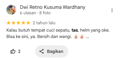 Testimoni Pelanggan Laundry Tas di Home Steril