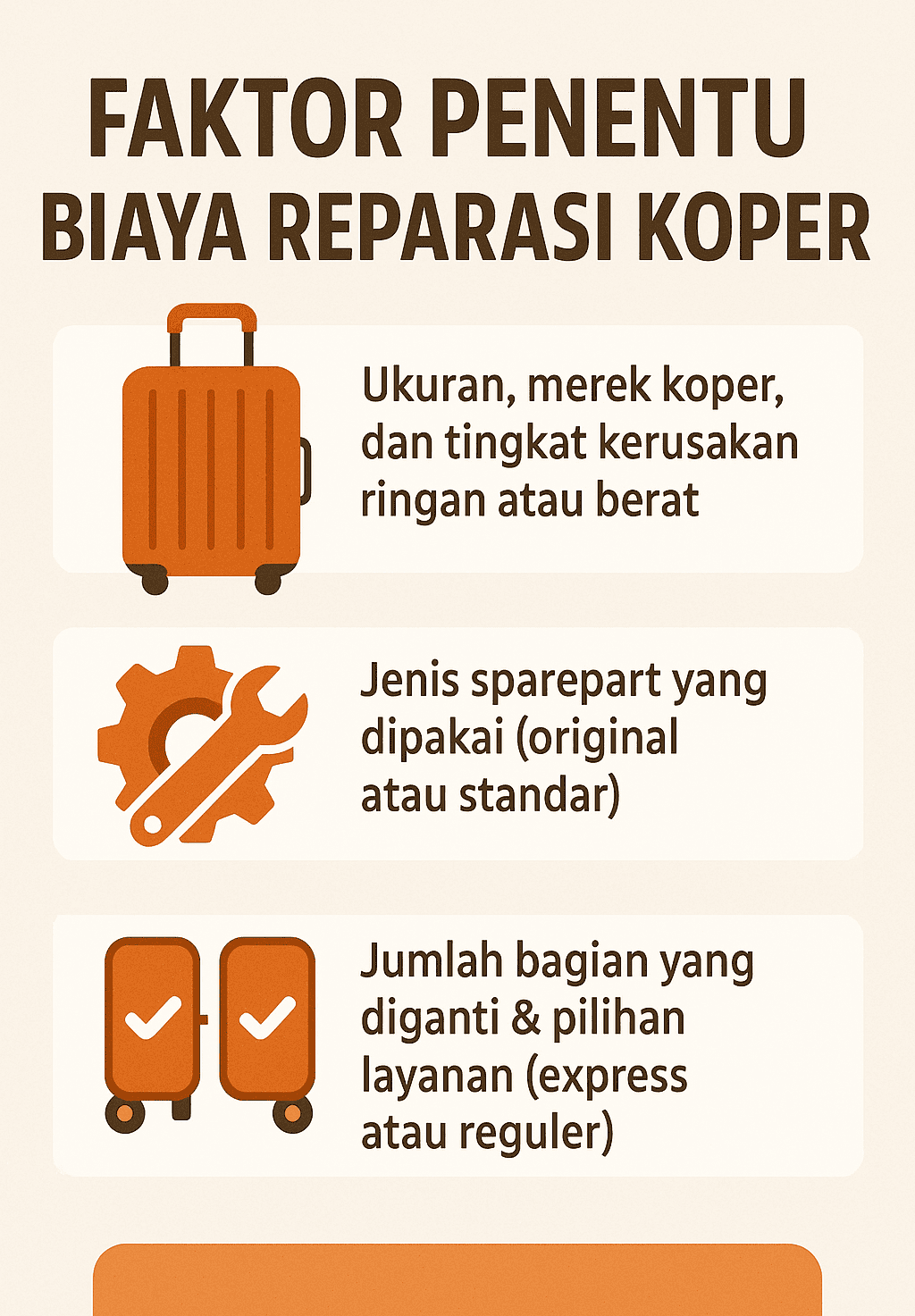 Infografik: Faktor Penentu Biaya Reparasi Koper