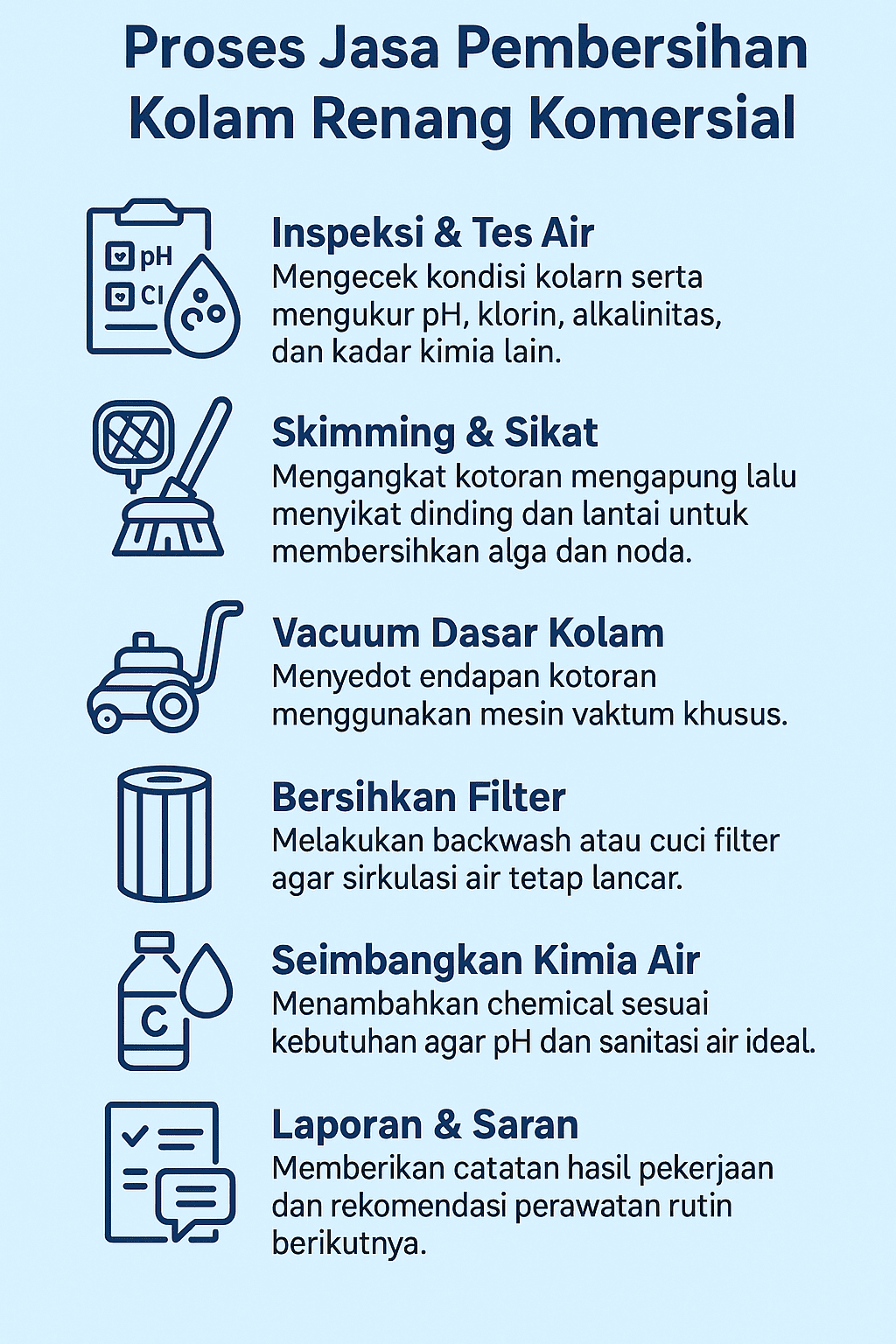 Bagaimana Proses Jasa Pembersihan Kolam Renang Komersial Bekerja?