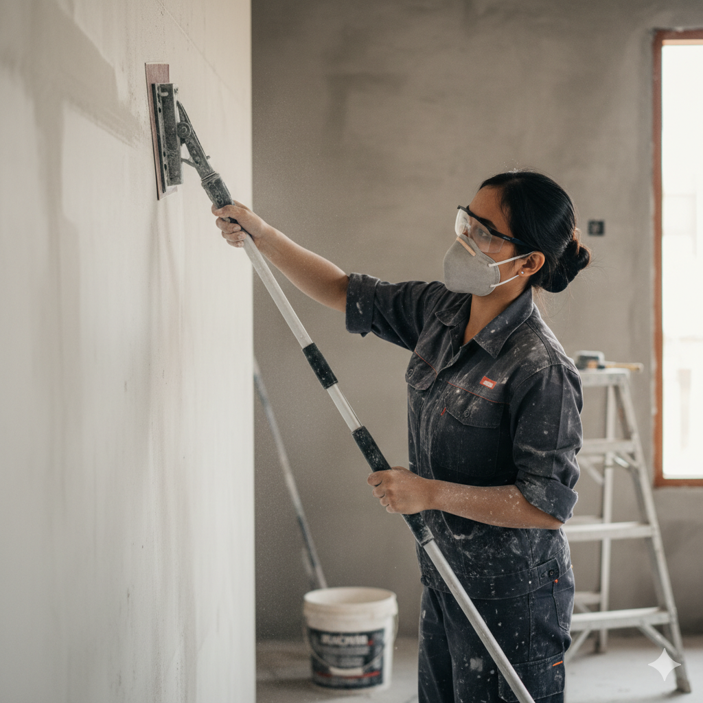 Amplas Dinding untuk Hasil Halus