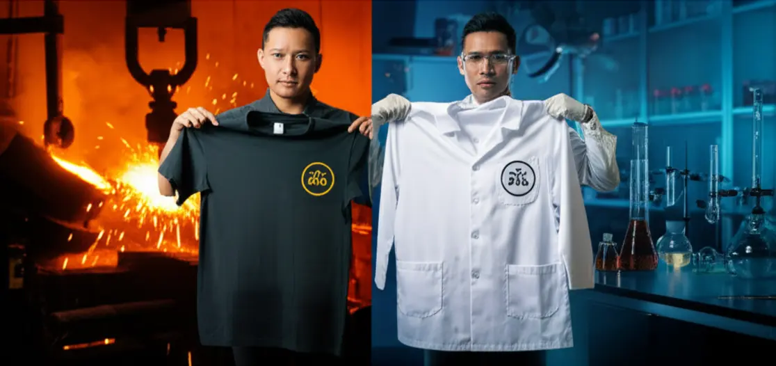 Rahasia Sablon Kaos Tahan Suhu Ekstrem: Solusi Apparel Industri Berat & Laboratorium