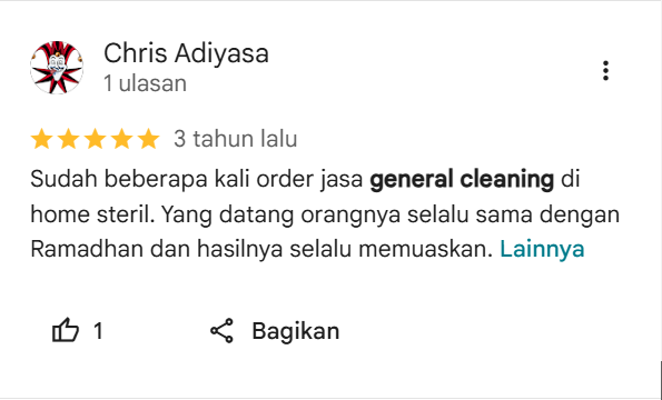 Testimoni Pelanggan Home Steril