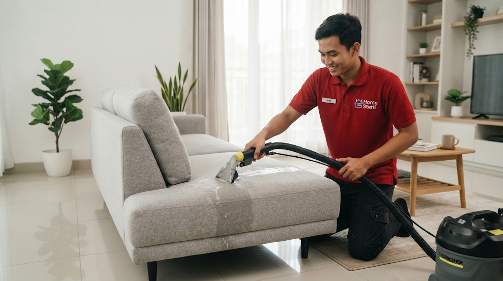 Layanan Wet Cleaning Sofa Home Steril untuk Fabric & Kulit