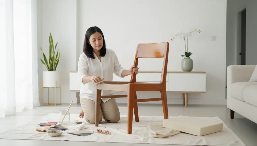 Restorasi Kursi Jati Kuno & Bantalan Dudukan