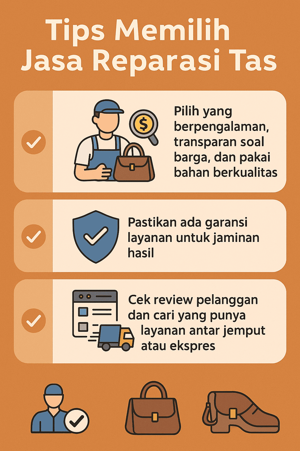 Infografik: Tips Memilih Jasa Reparasi Tas