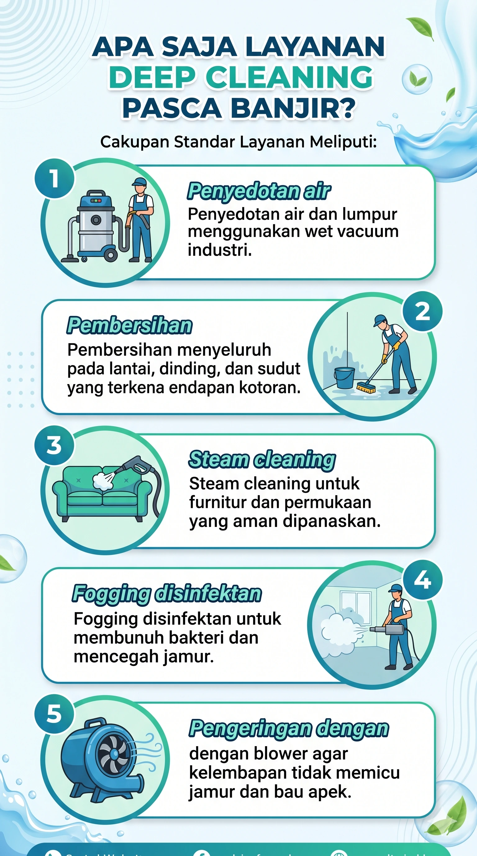 Apa saja yang termasuk dalam layanan deep cleaning pasca banjir?