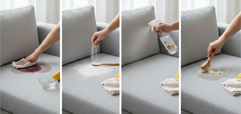 Langkah-Langkah Cara Menghilangkan Noda di Sofa Secara Alami