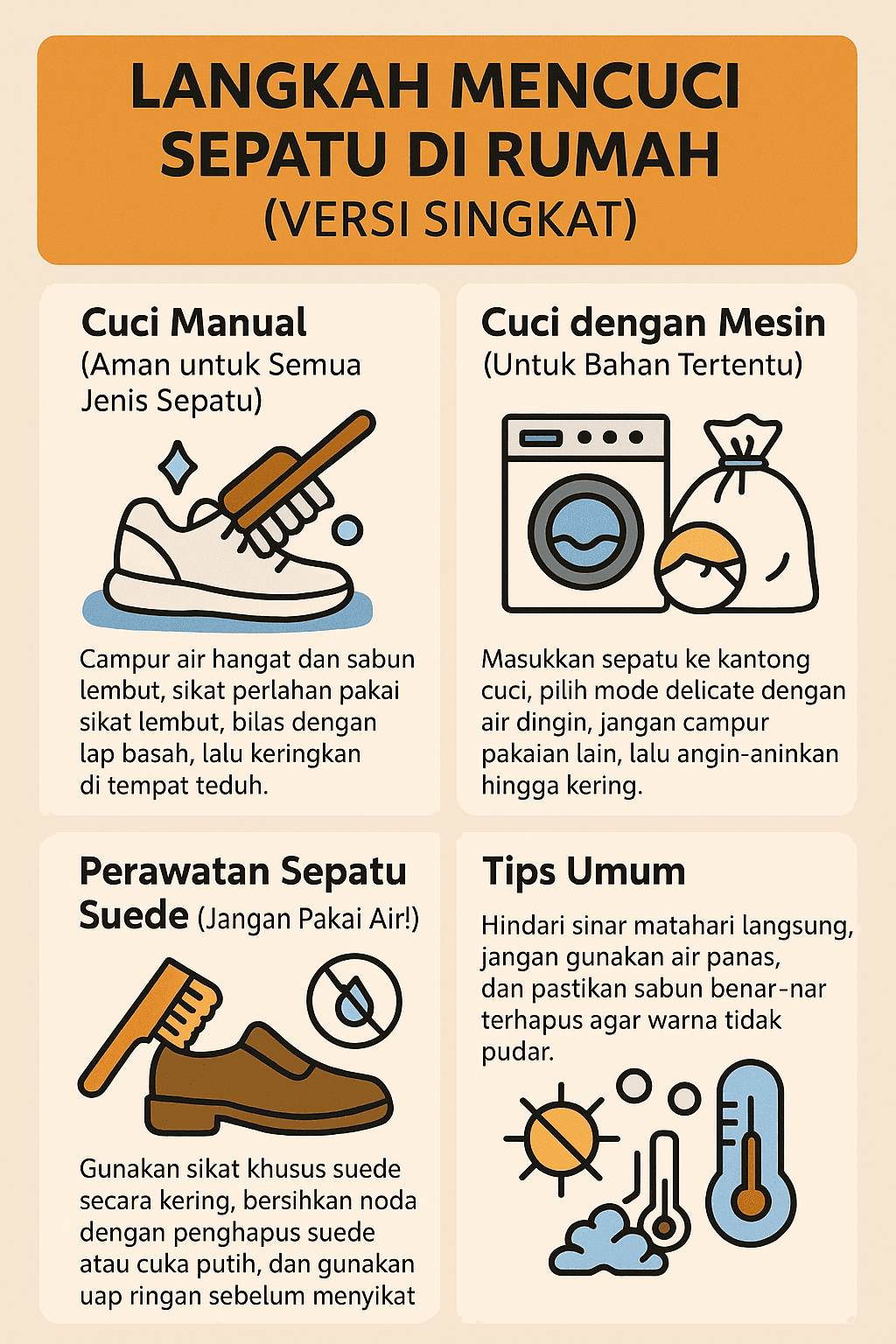 Langkah Mencuci Sepatu di Rumah