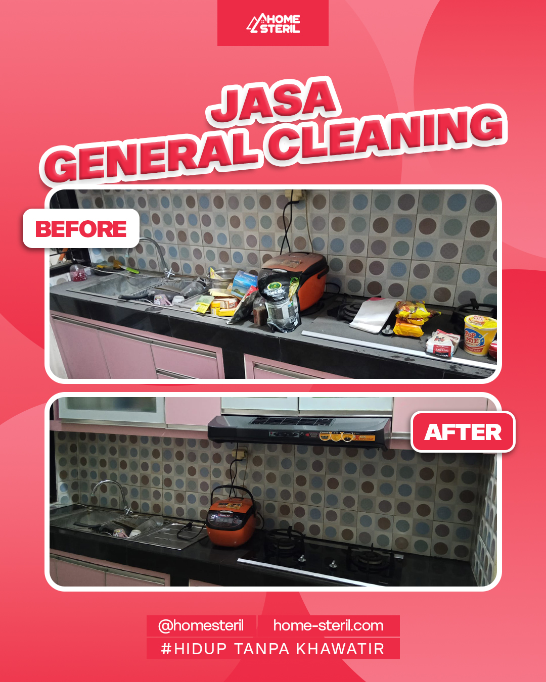 Before After general cleaning Homesteril.com