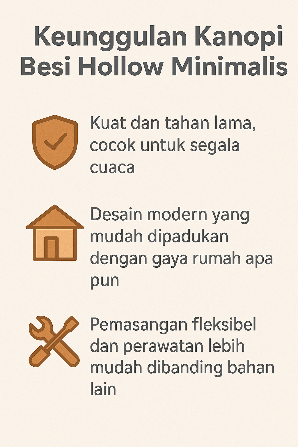 Infografik: Keunggulan Kanopi Besi Hollow Minimalis