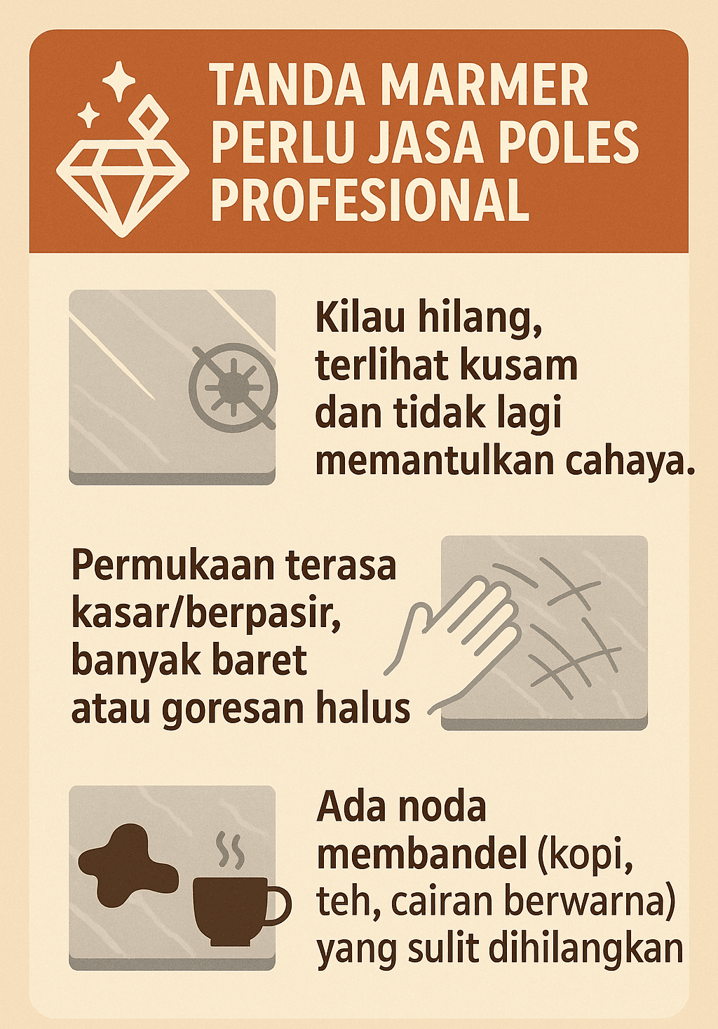 Infografik: Tanda Marmer Perlu Jasa Poles Profesional