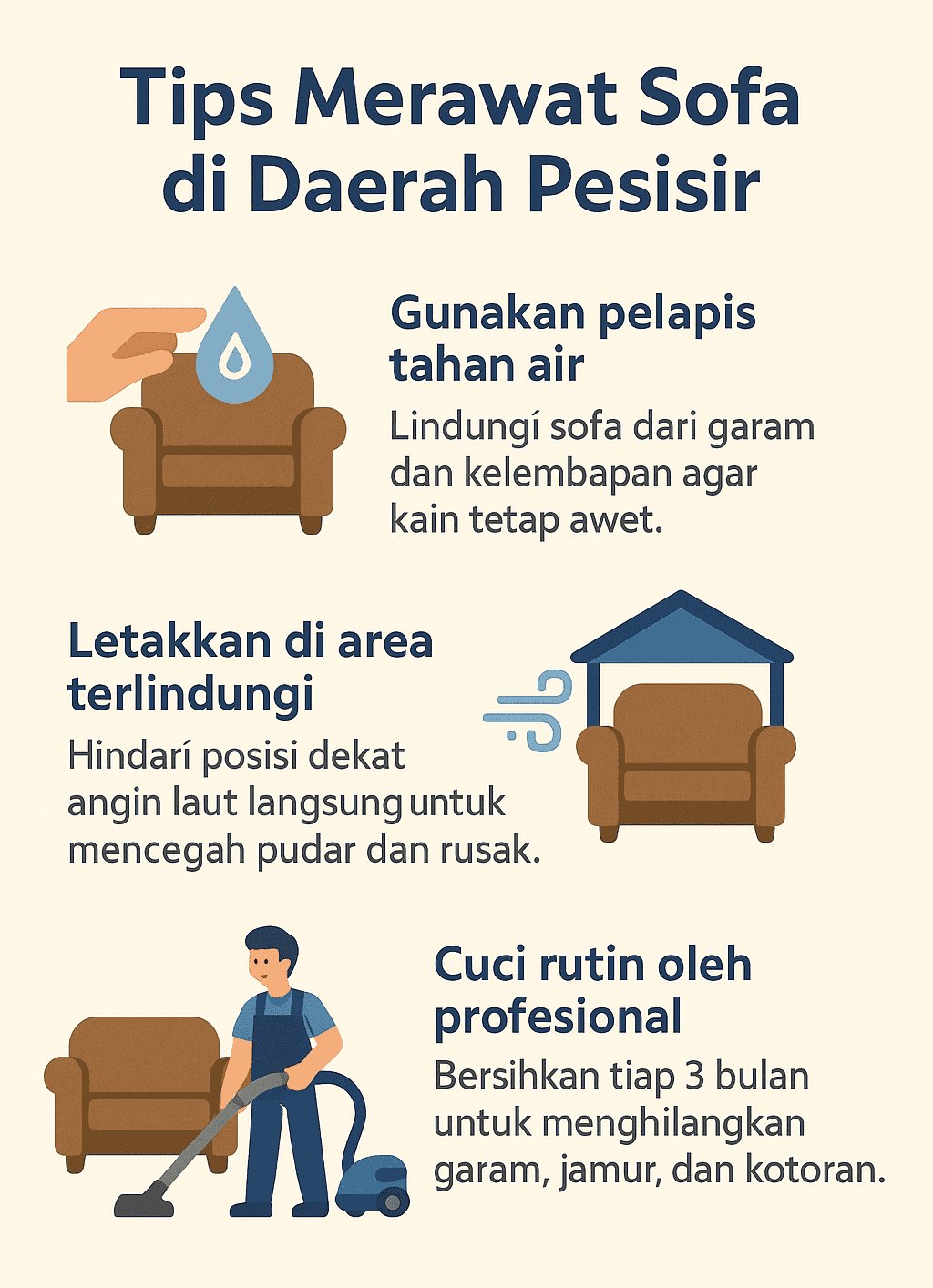 Infografik: Tips Merawat Sofa di Daerah Pesisif