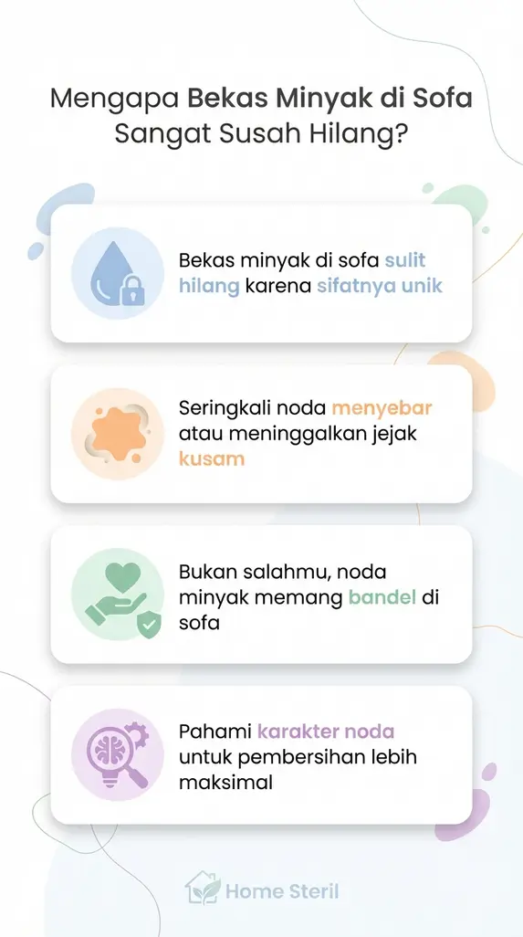 Mengapa Bekas Minyak di Sofa Sangat Susah Hilang?