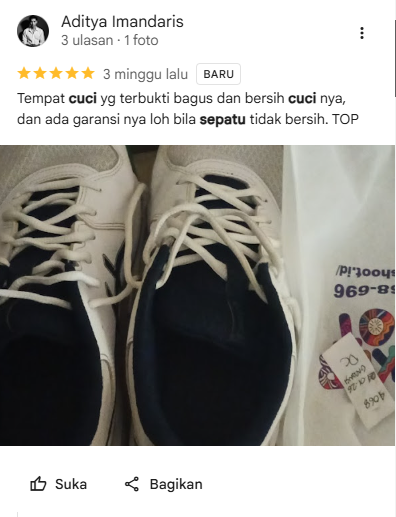 Testimoni Pelanggan Cuci Sepatu di Sneakershoot