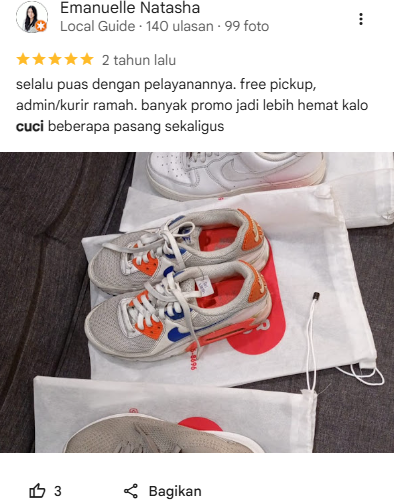 Ulasan Pelanggan Terhadap Jasa Cuci Sepatu di Sneakershoot